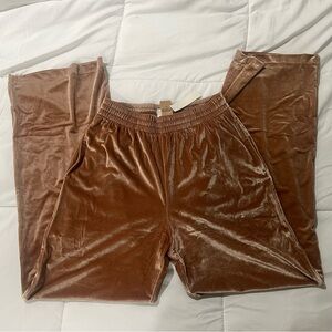 Velour Shine Logo Wide Leg Pants